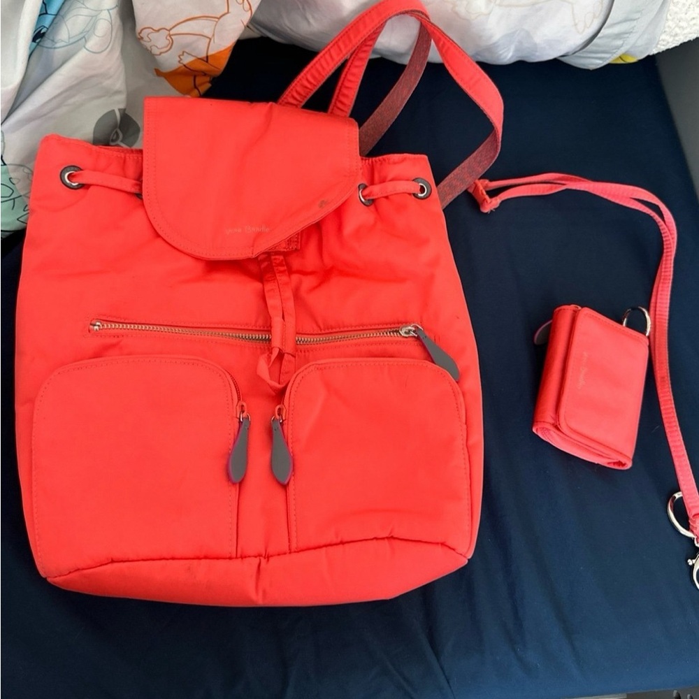 Vera Bradley coral backpack wallet and lanyard set